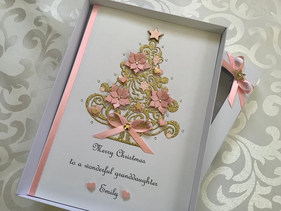 Personalised Christmas Card Gift Boxed Daughter Granddaughter Mum Wife