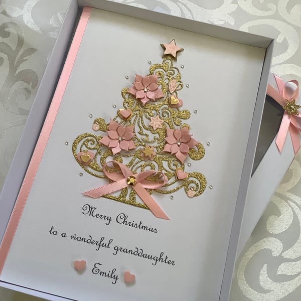 Personalised Christmas Card Gift Boxed Daughter Granddaughter Mum Wife