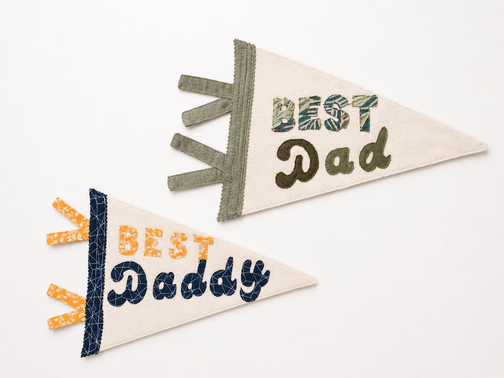 Handmade "Best Dad" Fabric Pennant - Father's Day Keepsake