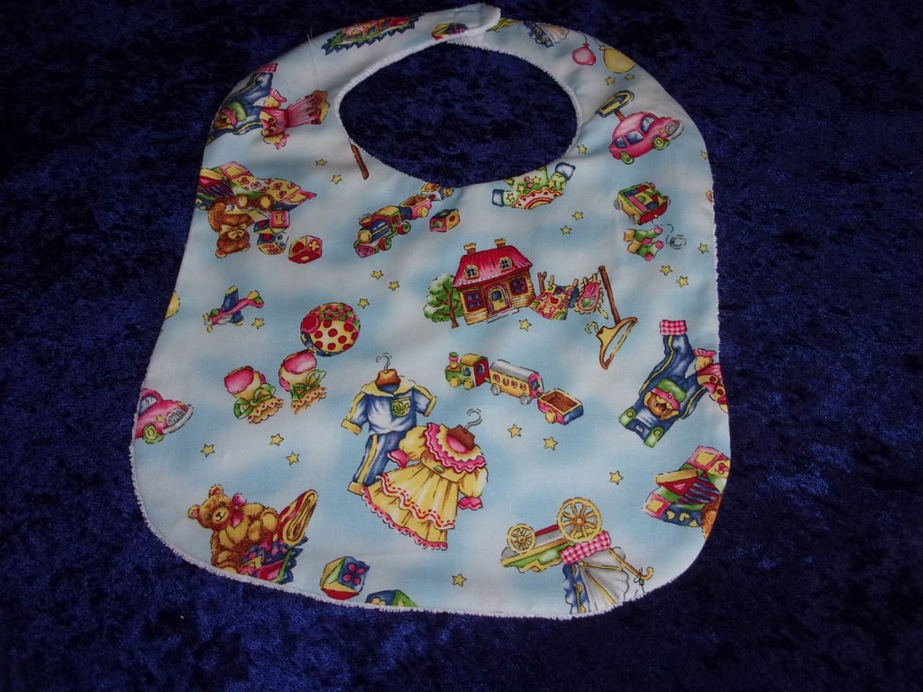 Babies Bib with Toys, Teddy Bears and Dressing Up Clothes