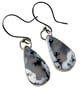 Dendritic Agate Earrings Silver Jewellery Gift Teardrop Dangle Snow Scene 925 - Image 5