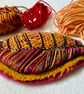 Textile Leaf Hand Embroidered Brooch - Image 3