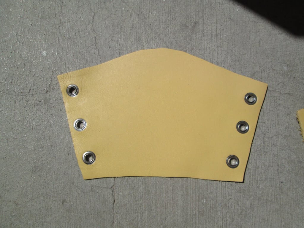 Sm pair - Very Pale Yellow coloured Leather Bracers - FREE SHIPPING