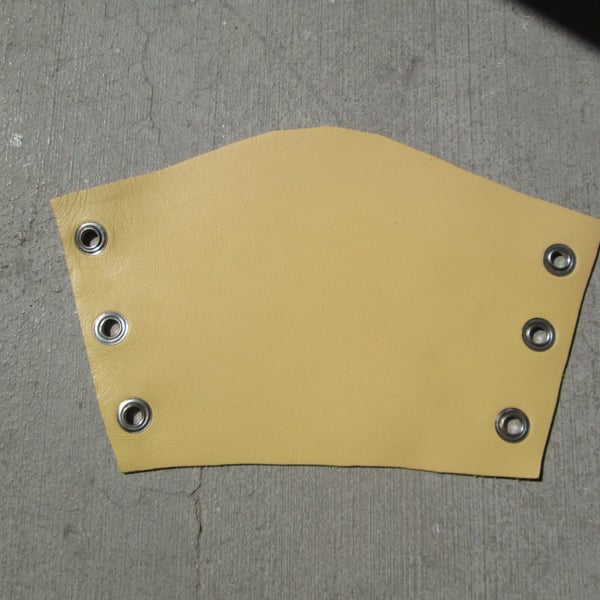 Sm pair - Very Pale Yellow coloured Leather Bracers - FREE SHIPPING