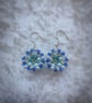 Beaded flower sterling silver  earrings  - Image 4