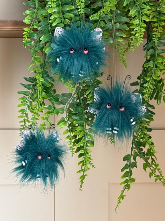 Tiny Teal Floral Plush Fairy 