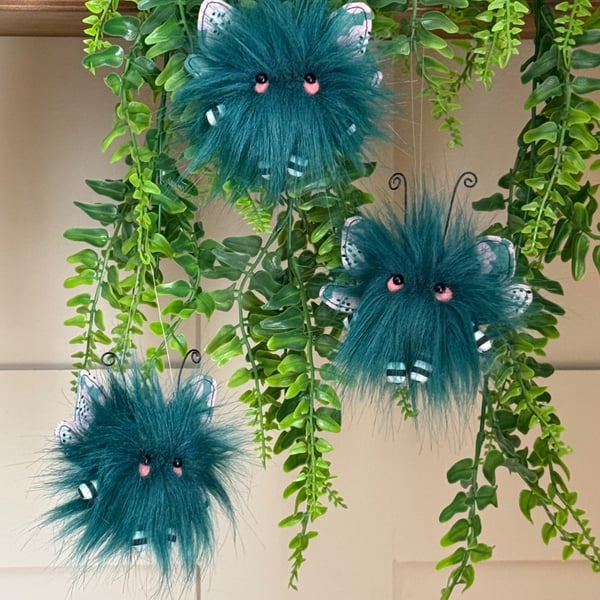 Tiny Teal Floral Plush Fairy 