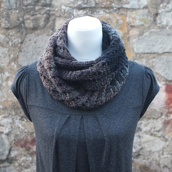 Scarf infinity knittted, womens snood, cowl, gift guide for her