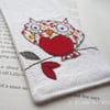 owl embroidered bookmark 
