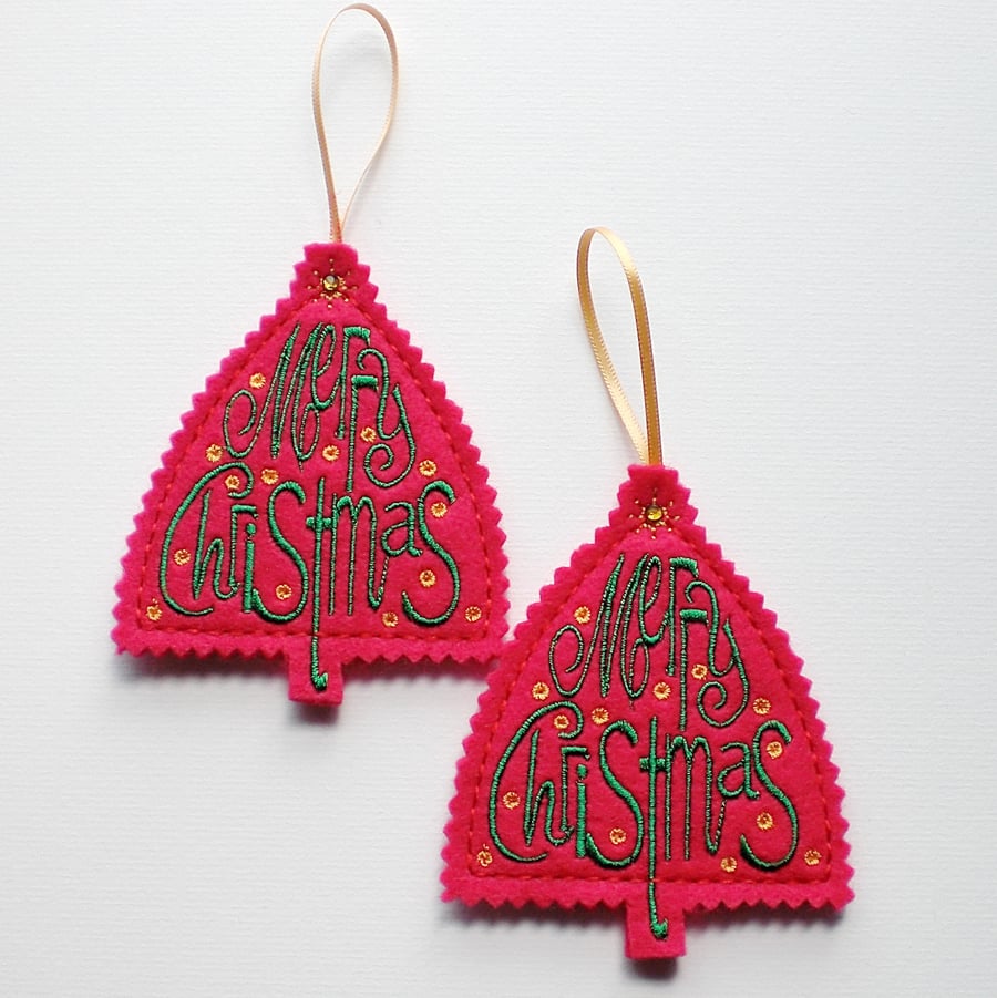 Christmas Greeting Decoration. Set of 2