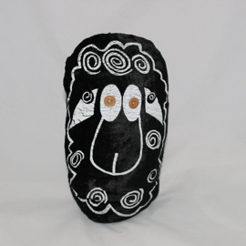 Handmade black sheep door stop, hand screen print, handmade, Eco gift.