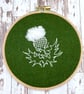 Scottish thistle embroidery on emerald green Harris tweed, 6.5" - Image 2