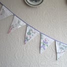 Vintage embroidered cloth Bunting 3m long