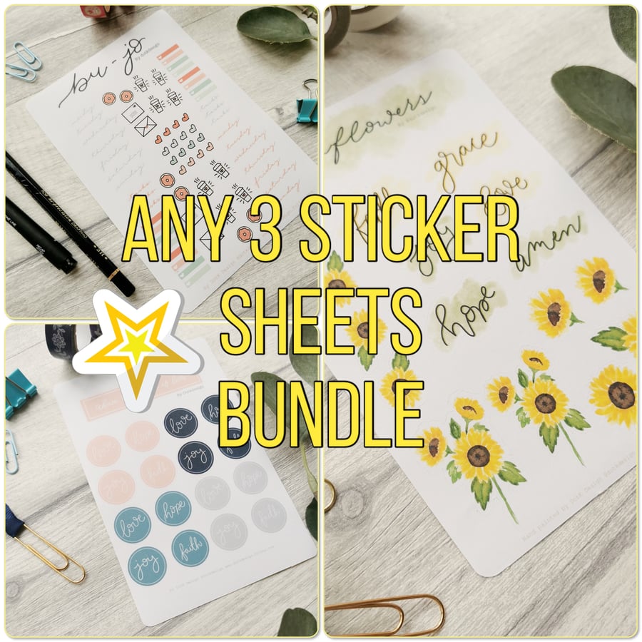 Pick ‘n’ Mix Any 3 Sticker Sheet Bundle