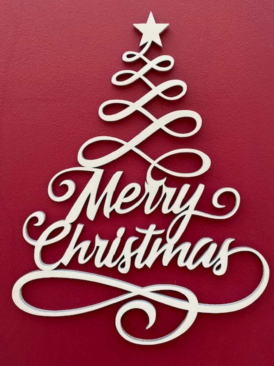 Merry Christmas scroll with star sign