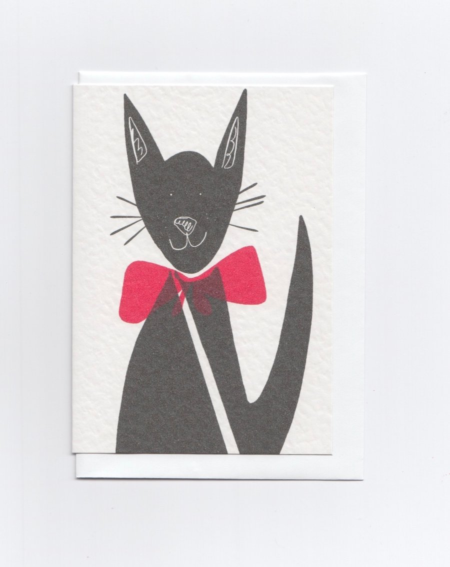 Black Cat Greetings Card - Good Luck