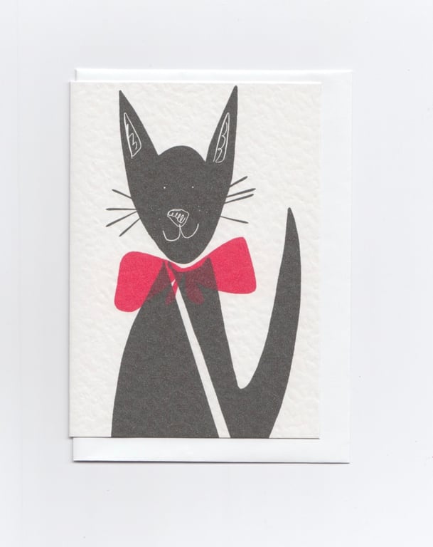 Black Cat Greetings Card - Good Luck
