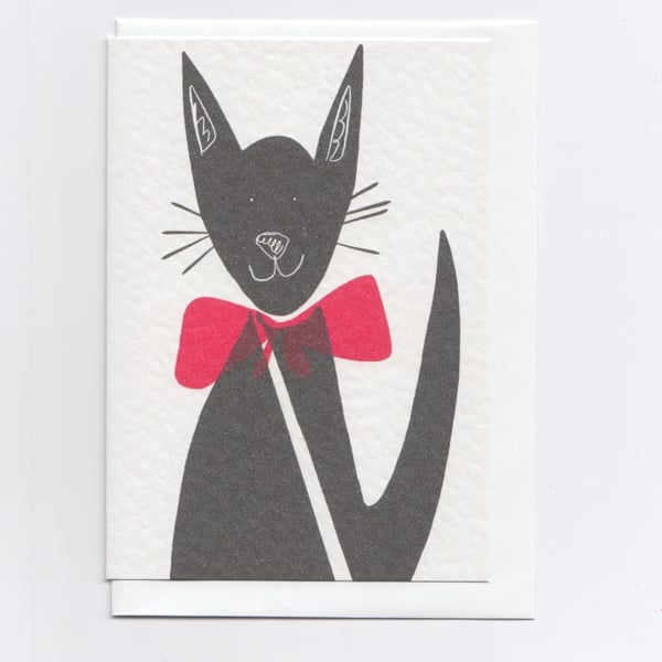 Black Cat Greetings Card - Good Luck