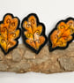 Embroidered oak leaf brooch pin of badge.  - Image 4