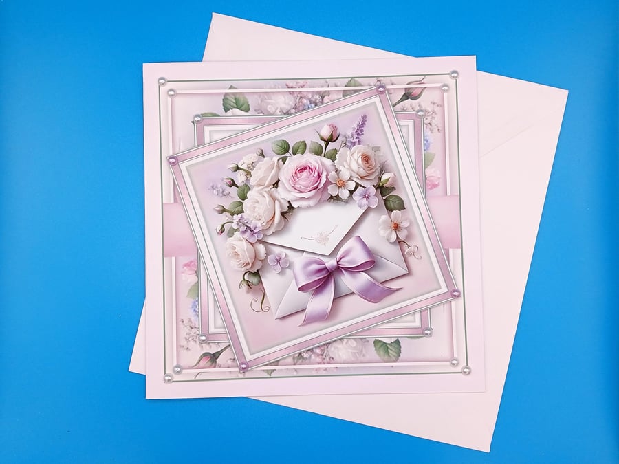 Wedding Card, Anniversary, 3d , 8x8inches, 20x20cms