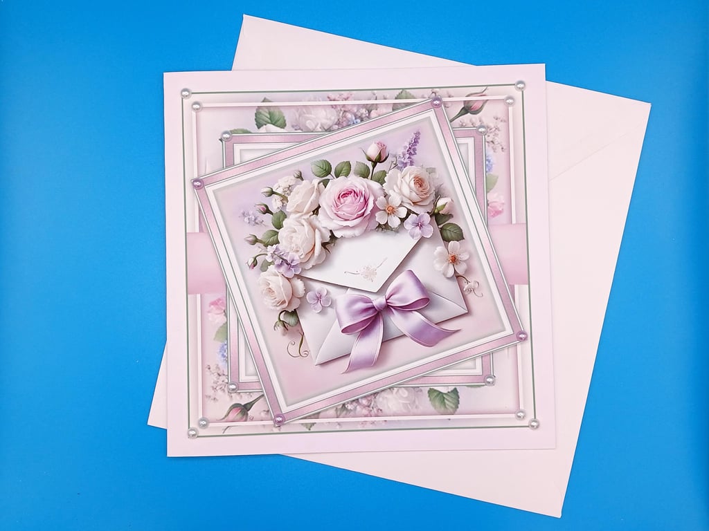 Wedding Card, Anniversary, 3d , 8x8inches, 20x20cms