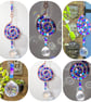 Suncatcher copper wire wrapped spiral shape with purple & blue beads - Image 8
