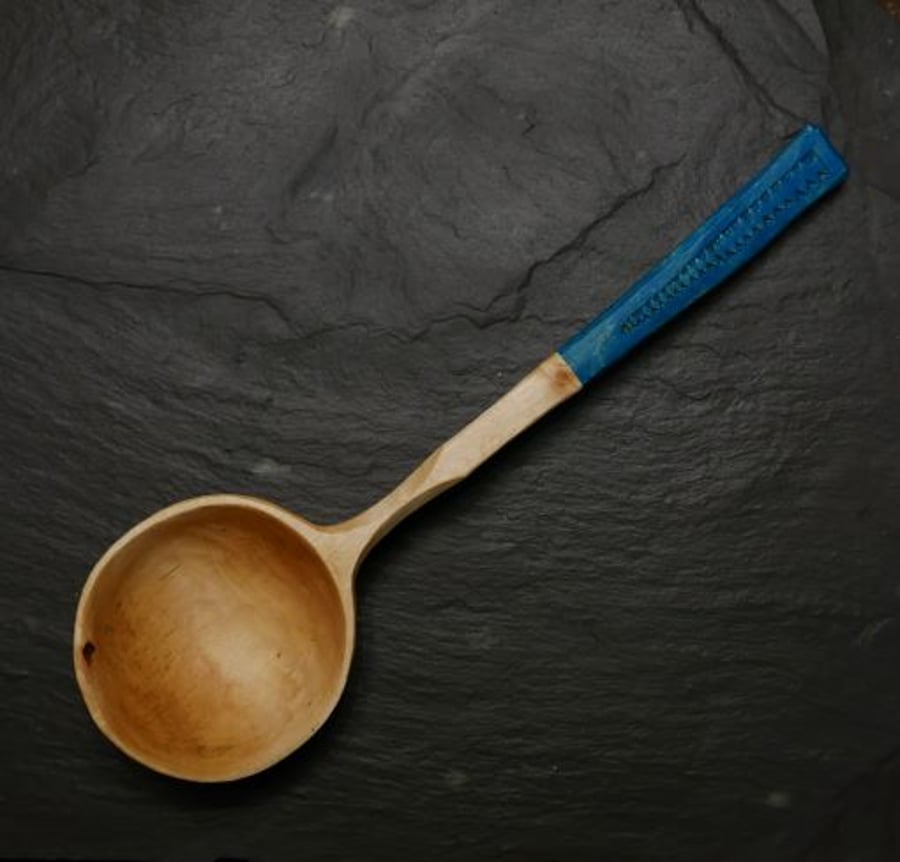 Handcarved Sycamore Cawl Spoon