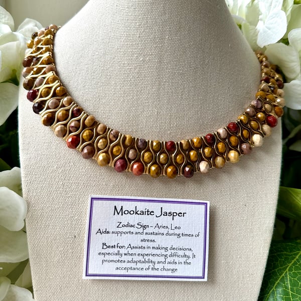 Collar Necklace - Mookalite Jasper Gemstone