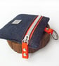 Special Edition Waterproof Dog Treat Bag Pouch in Navy Denim and Orange - Image 6
