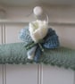 Clothes hanger coat hanger - pale green with crocus flowers - Image 3