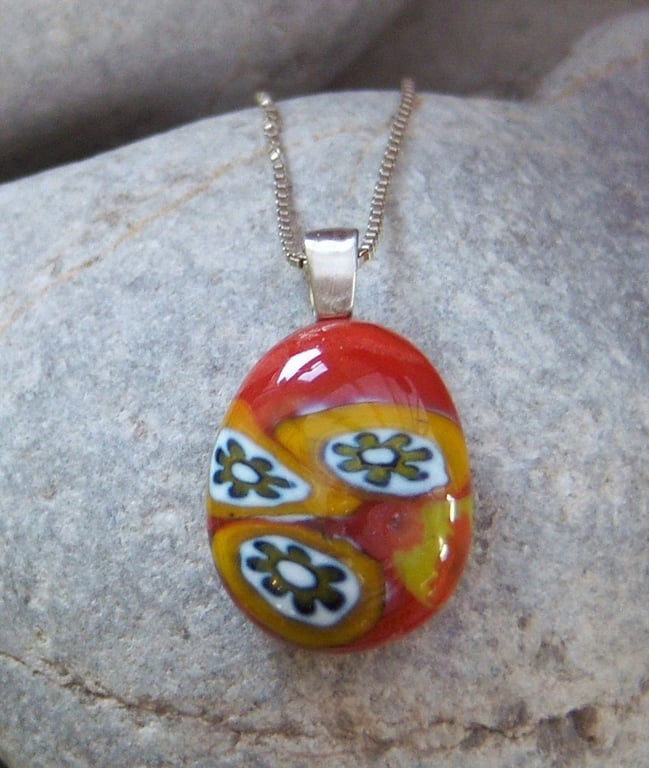 Millefiore glass pendant