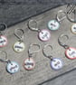 Instruction Stitch Markers in Coastal with CHOICE of Rings, Clasps, Removable  - Image 1