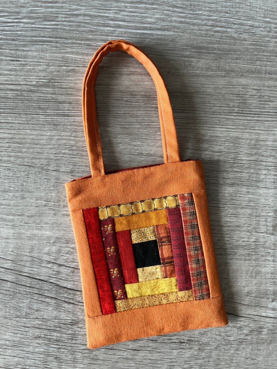 Patchwork Autumn Log Cabin Tote Bag FREE POSTAGE