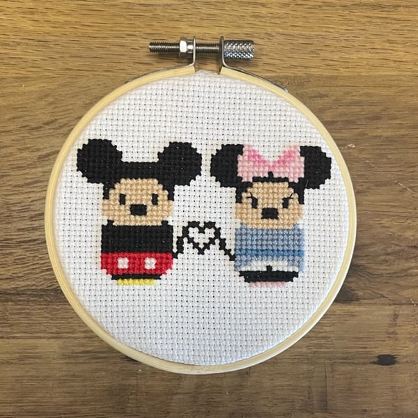 Mickey Loves Minnie Embroidery Hoop