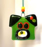 Sparkly green dog glass suncatcher - Image 4