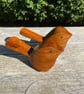 A Pair Handcrafted Wild Mango Wood Robin Bird Ornaments – Christmas Decorations - Image 4