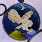 Handmade glass painted window hanging or Christmas tree bauble