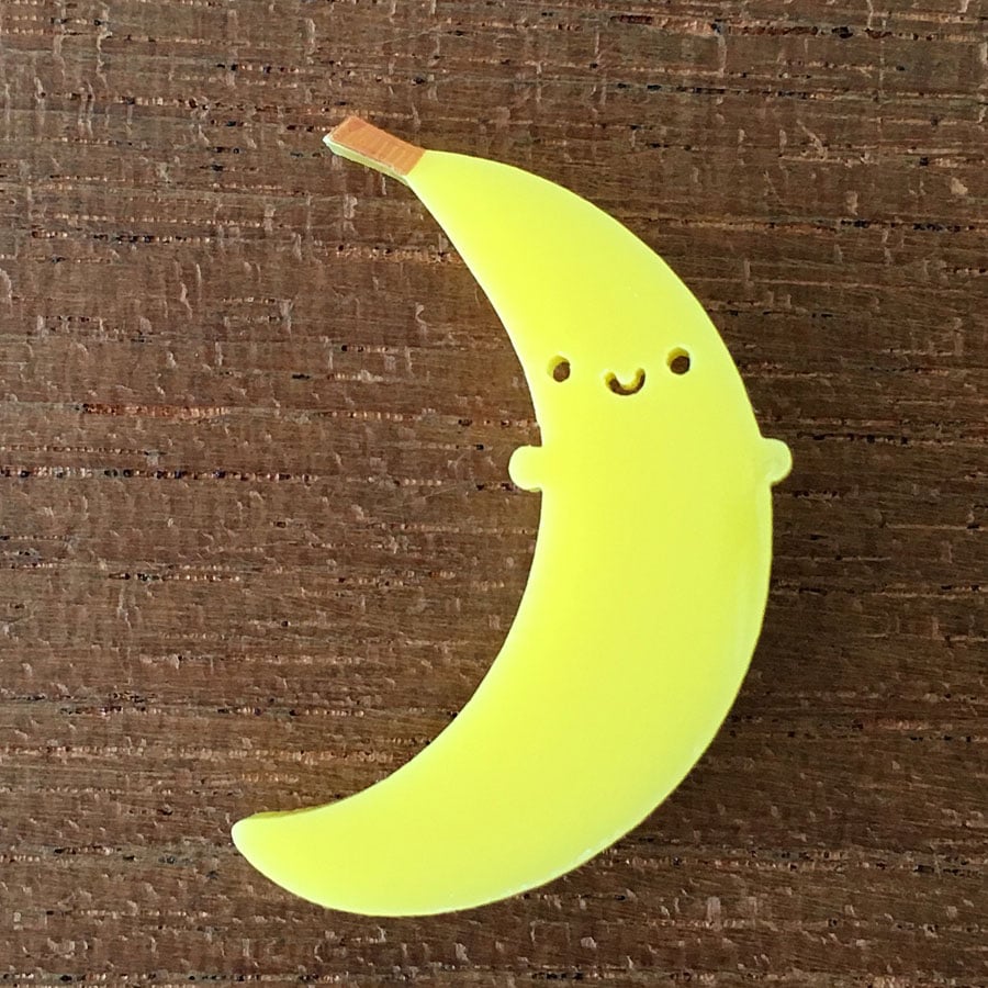 Happy Banana Kawaii Acrylic Brooch