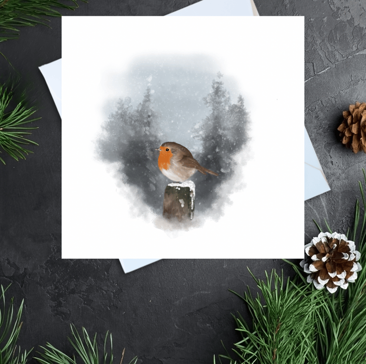 Watercolour Robin Cards - Folksy