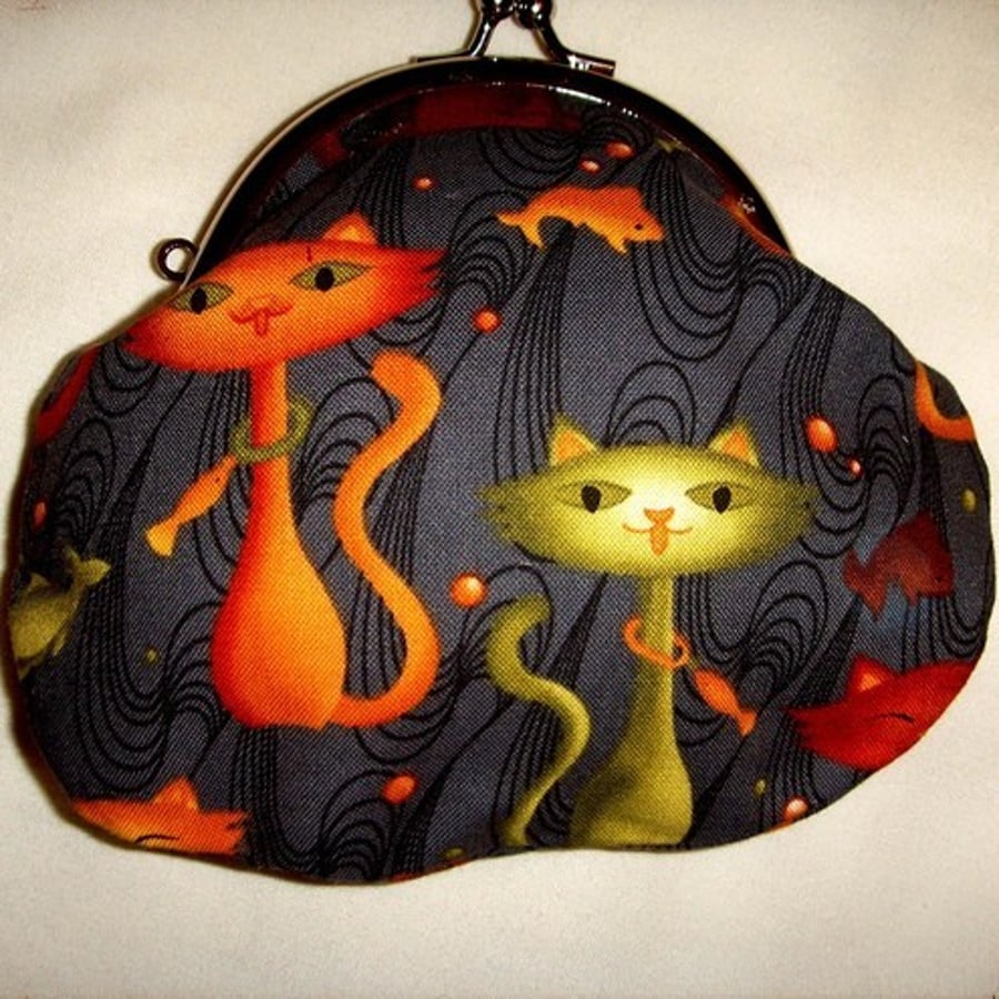 Colourful Cats Fabric Credit Card/Coin Purse