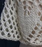 Chunky hand knit lace capelet in ivory 100% wool - design SB168 - Image 5