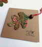 Oak leaf decoration card - upcycled vintage style keepsake, zero waste - Image 4
