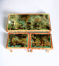 Queen Anne Nest of tables-Hand Gilded Copper Leaf with Resin Art Tops