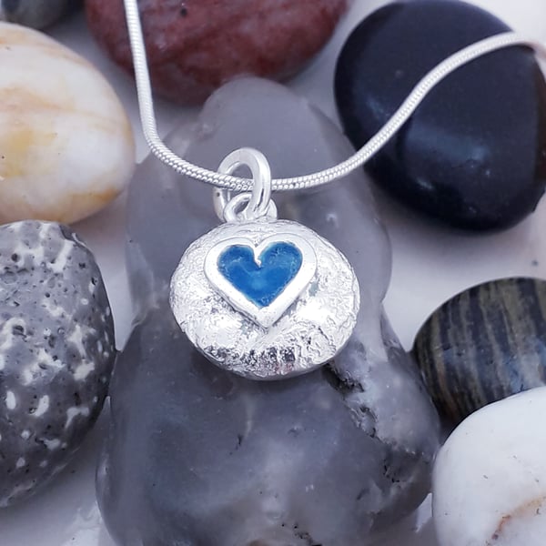 Mini Pebble Heart Pendant