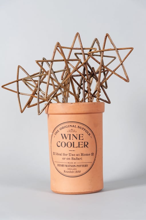 Handmade Willow Star Wand Mixed Colours Made in Scotland Eco Material