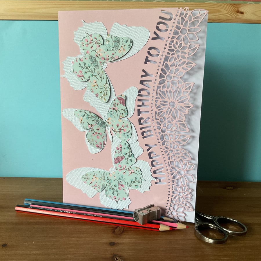 Handmade Happy Birthday Cut Out Card