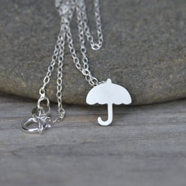 umbrella necklace in sterling silver