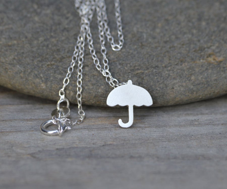 umbrella necklace in sterling silver