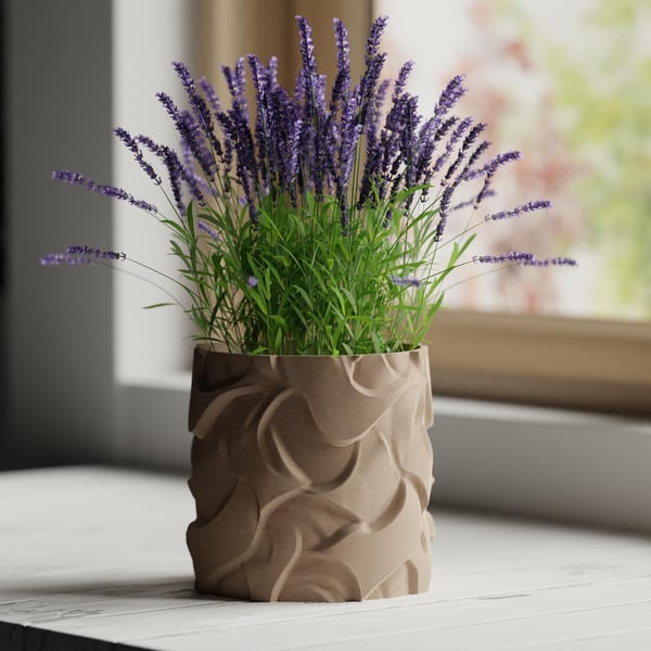 Textured Planter Pot Modern Plant Pot 3D Printed Home Decor Gift