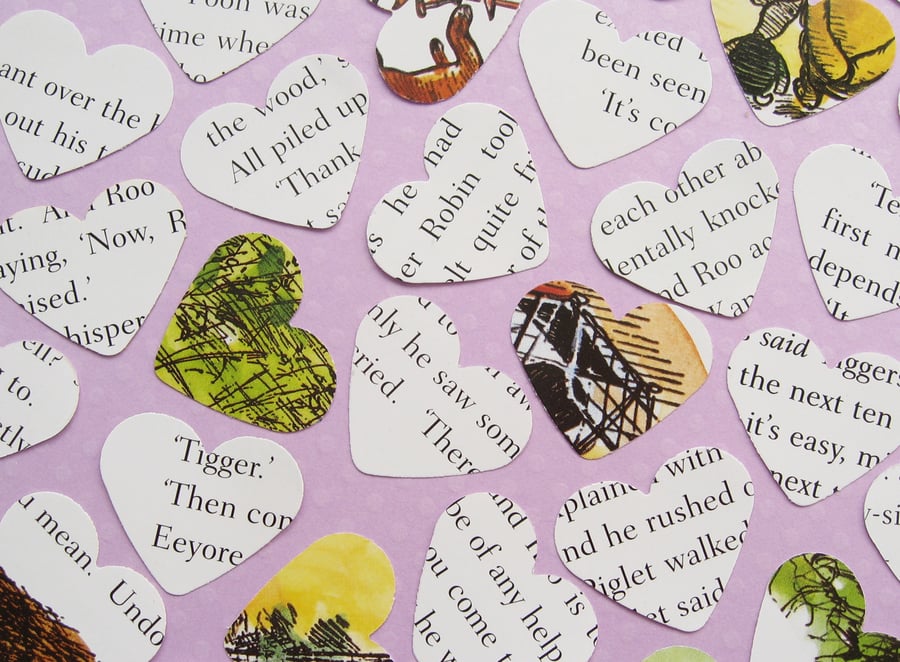 100 Winnie the Pooh Heart Confetti - Baby Birthday Christening Party Decor